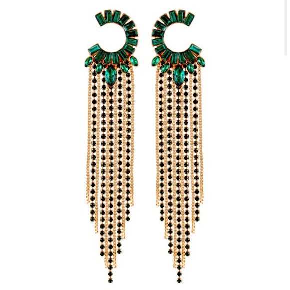 Guess Jewelry - GUESS Gold & Emerald Chandelier Earrings GORGEOUS!